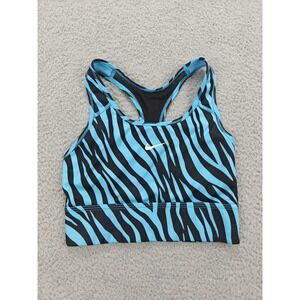 Nike Sports Bra Womens Small Blue Black Zebra Print Racerback Stretch CZ7208-447